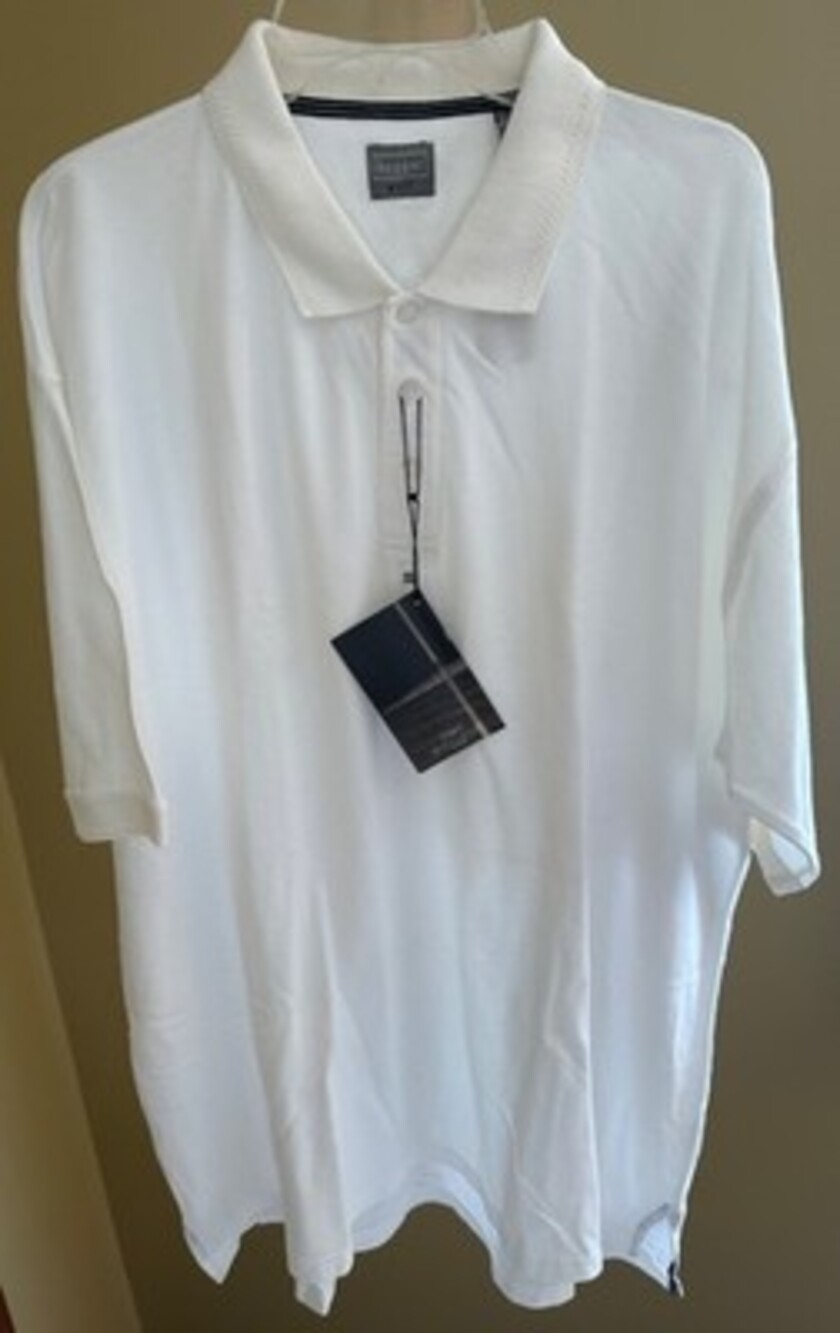 Haggar Golf Polo Shirt Men's Vintage White XXL 100% Cotton Short Sleeve